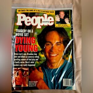 People magazine. April 19, 1993. Tragedy on movie set. Bruce Lees son